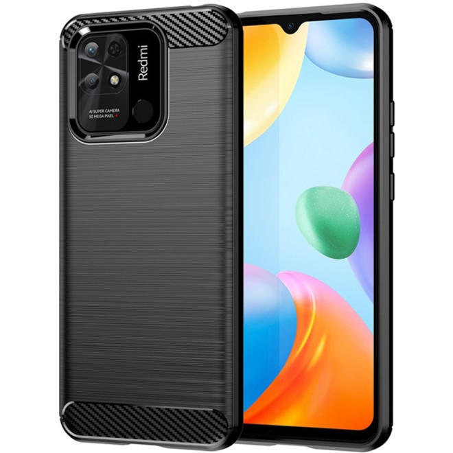 Techsuit Carbon Silicone - Θήκη Σιλικόνης Xiaomi Redmi 10C - Black