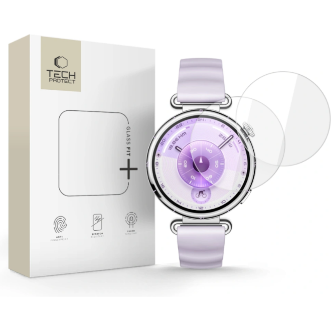 Tempered Glass Huawei Watch GT 6 41mm Tech-Protect Glass Fit+ Αντιχαρακτικό Γυαλί Προστασίας Οθόνης 2 Τεμάχια Clear