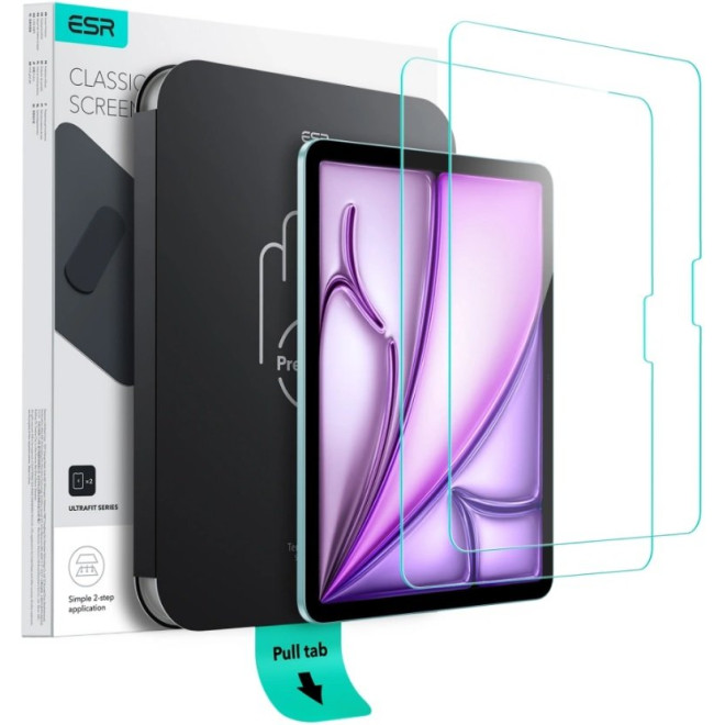 Tempered Glass iPad Air 13" 2025 / 2024 ESR UltraFit Classic Αντιχαρακτικό Γυαλί Προστασίας Οθόνης 2 Τεμάχια Clear