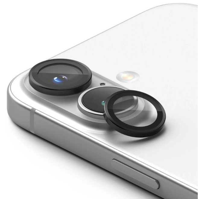 Tempered Glass iPhone 16 / 16 Plus Spacecase QuickFit Camera Glass Αντιχαρακτικό Γυαλί Προστασίας για Φακό Κάμερας 2 Τεμάχια Black