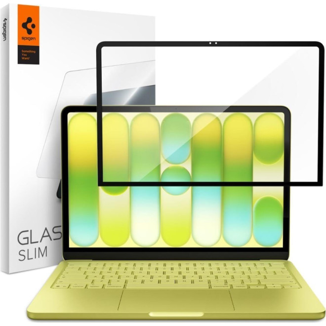 Tempered Glass MacBook Neo 13" 2026 Spigen GLAS.tR Slim Full Face Αντιχαρακτικό Γυαλί Προστασίας Οθόνης Black