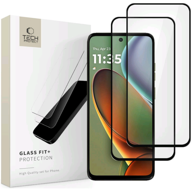 Tempered Glass Motorola Moto G15 / G15 Power / G05 / E15 Tech-Protect Glass Fit+ FullFace Αντιχαρακτικό Γυαλί Προστασίας Οθόνης 2 Τεμάχια Black