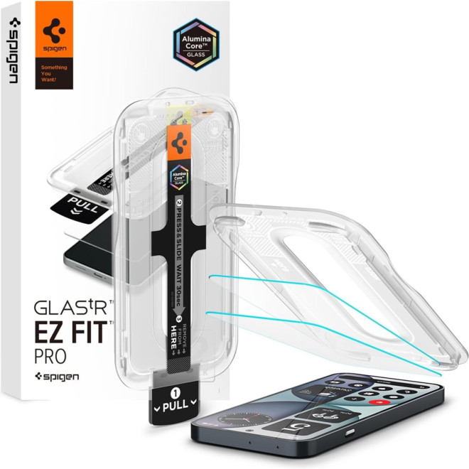 Tempered Glass Nothing Phone 4a Spigen GLAS.tR EZ Fit Pro AluminaCore 10H+ Ανθεκτικό Αντιχαρακτικό Γυαλί Προστασίας Οθόνης 2 Τεμάχια Clear