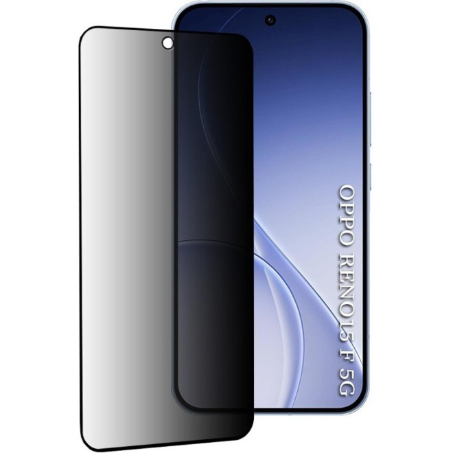 Tempered Glass Oppo Reno15 F / 15 FS Techsuit 111D Privacy Full Glue Full Face Αντιχαρακτικό Γυαλί Προστασίας Απορρήτου Οθόνης Black