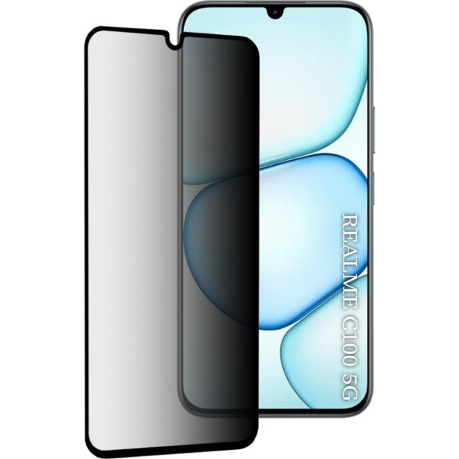 Tempered Glass Realme C100 5G Techsuit 111D Privacy Full Glue Full Face Αντιχαρακτικό Γυαλί Προστασίας Απορρήτου Οθόνης Black 