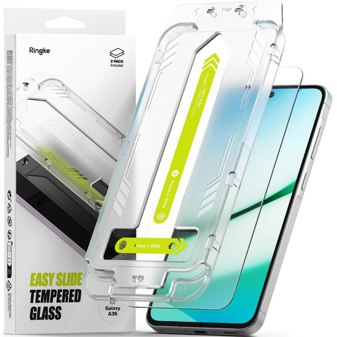 Tempered Glass Samsung Galaxy A36 Ringke Easy Slide Αντιχαρακτικό Γυαλί Προστασίας Οθόνης 2 Τεμάχια Clear