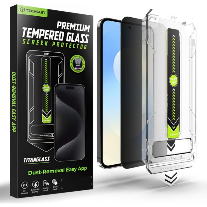 Tempered Glass Samsung Galaxy S25 FE / A57 Techsuit Privacy TitanGlass Full Cover Full Face Αντιχαρακτικό Γυαλί Προστασίας Απορρήτου Οθόνης Privacy