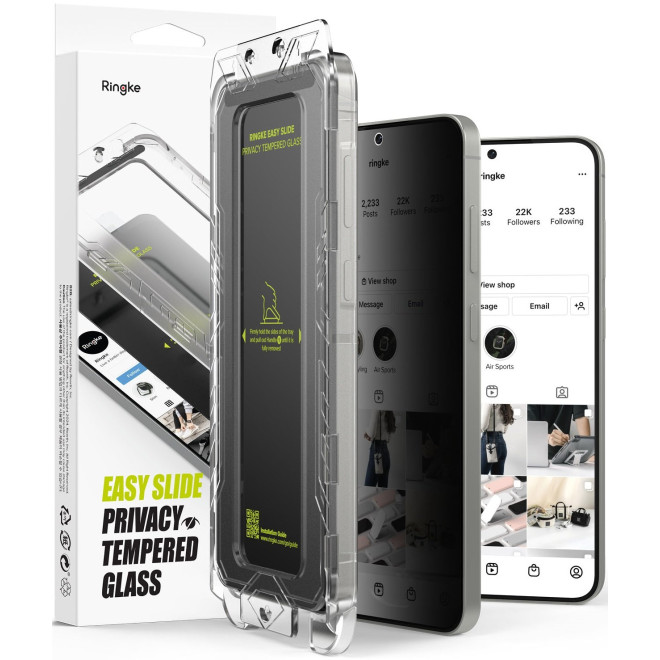 Tempered Glass Samsung Galaxy S25 Plus Ringke Easy Slide Privacy Αντιχαρακτικό Γυαλί Προστασίας Απορρήτου Οθόνης 2 Τεμάχια