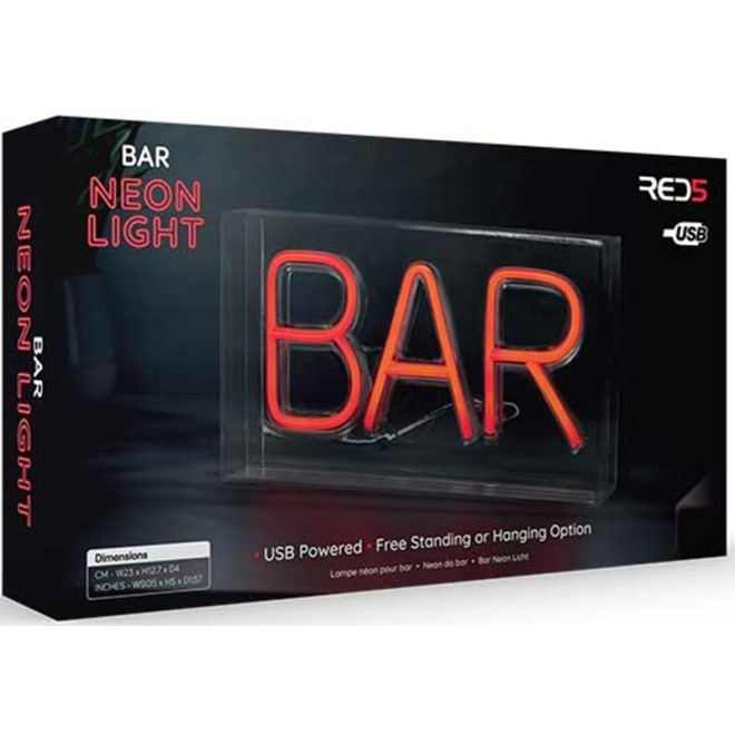The Source RED5 Boxed Red Bar Neon Light - Διακοσμητικό Φωτιστικό Neon LED - Red