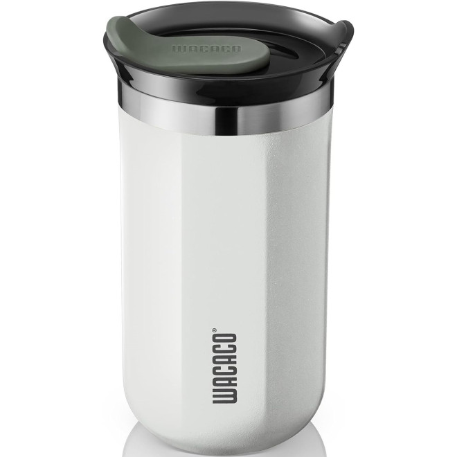 Θερμός Wacaco Octaroma Lungo Travel Mug από Ανοξείδωτο Ατσάλι BPA Free 300ml Ceramic White