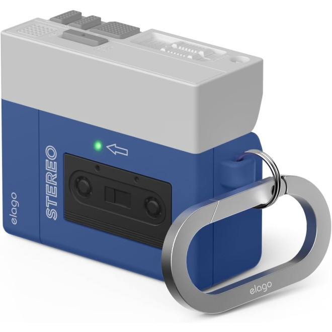 Θήκη AirPods 4th Gen Elago Cassette Player Hang Case Σιλικόνης Blue