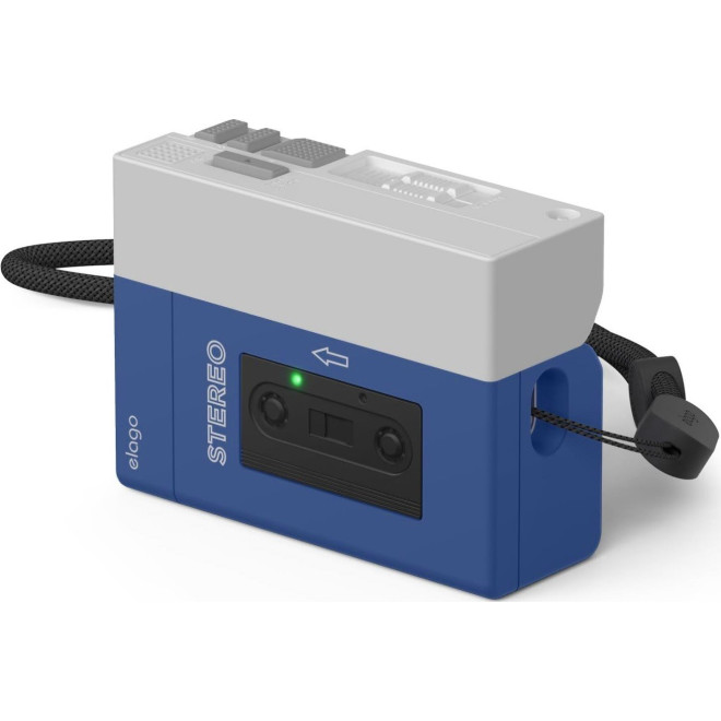 Θήκη AirPods Pro 2nd Gen Elago Cassette Player Case Σιλικόνης με Λουράκι Χειρός Blue