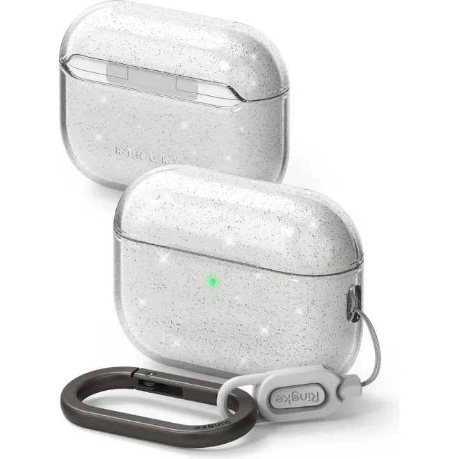 Θήκη AirPods Pro 3rd Gen Ringke Air Σιλικόνης Glitter Clear