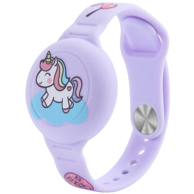 Θήκη AirTag Ofkoz Bracelet Σιλικόνης με Λουράκι Καρπού Purple / Unicorn