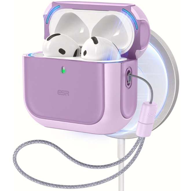 Θήκη Apple AirPods 4th Gen - ESR Orbit Hybrid HaloLock με MagSafe - Purple 