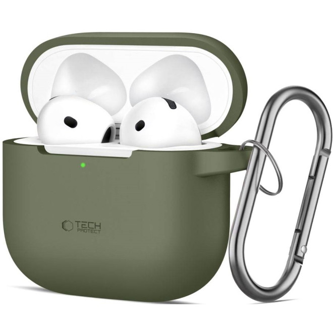 Θήκη Apple AirPods 4th Gen - Tech-Protect Silicone Hook Σιλικόνης - Olive Green