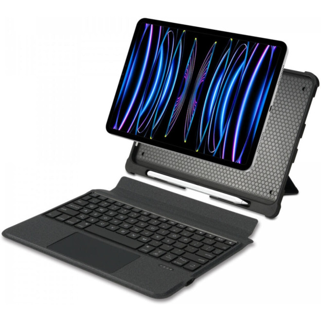 Θήκη Apple iPad Air 7 2025 11" / iPad Air 6 2024 11" / Air 5 2022 10.9" / Air 4 2020 10.9" - Buddi Thorn Keyboard Case με Υποδοχή για Apple Pencil και Αποσπώμενο Μαγνητικό Πληκτρολόγιο Bluetooth - Black