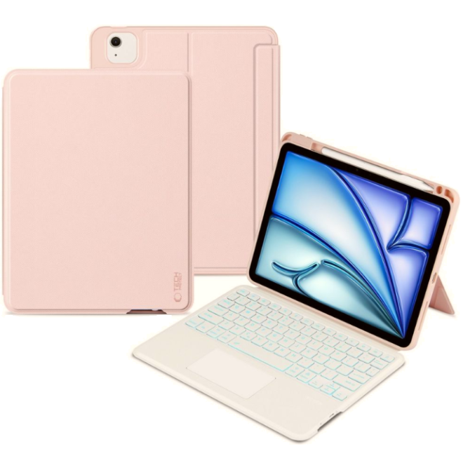 Θήκη Apple iPad Air 7 2025 11" / Air 6 2024 11" / Air 5 2022 10.9" / Air 4 2020 10.9" - Tech-Protect SCMag Pen Plus Keyboard με Υποδοχή Apple Pencil & Πληκτρολόγιο Bluetooth - Pink