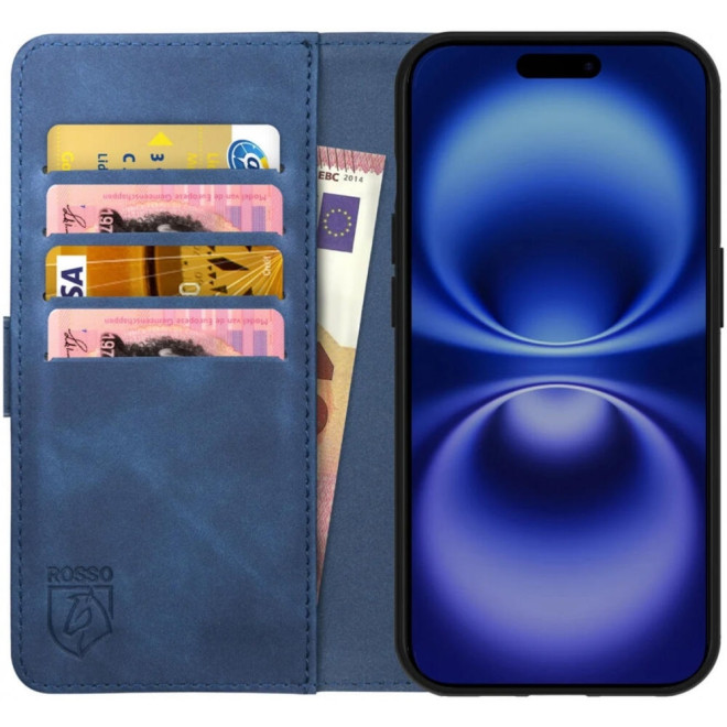 Θήκη Apple iPhone 16 Plus - Rosso Element PU Πορτοφόλι - Blue