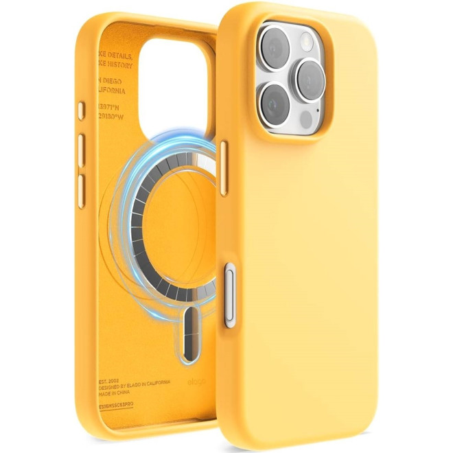 Θήκη Apple iPhone 16 Pro - Elago Magnetic Silicone Case Premium Σιλικόνης με MagSafe - Sunshine