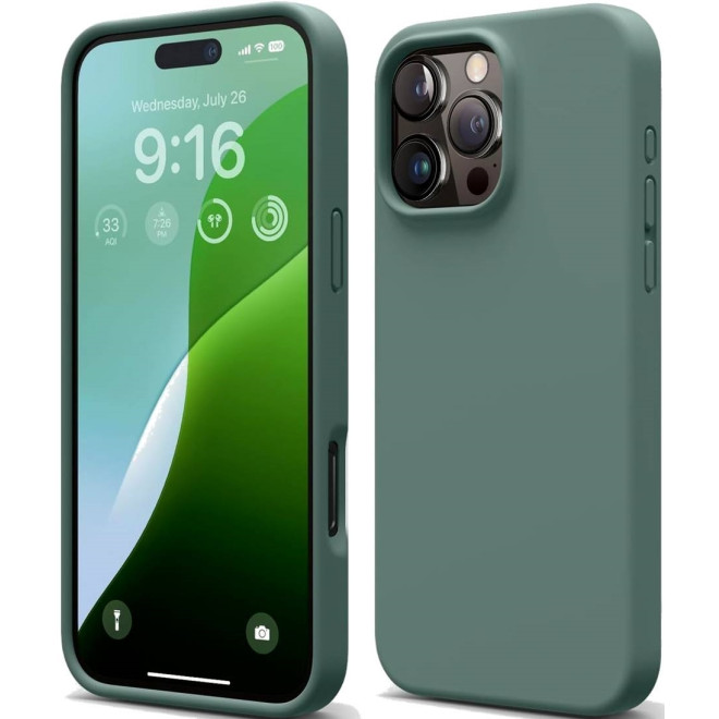 Θήκη Apple iPhone 16 Pro Max - Elago Silicone Case Premium Σιλικόνης - Midnight Green