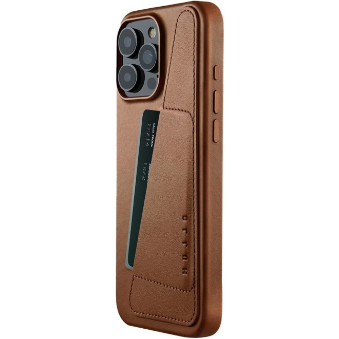 Θήκη Apple iPhone 16 Pro Max - MUJJO Full Leather Wallet Case Δερμάτινη Πορτοφόλι με MagSafe - Tan