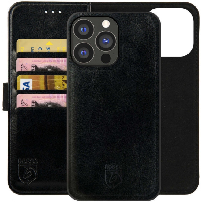 Θήκη Apple iPhone 16 Pro Max - Rosso Element 2 in 1 PU Πορτοφόλι - Black