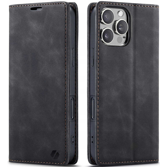 Θήκη Apple iPhone 16 Pro Max - Spacecase Wallet Πορτοφόλι - Black