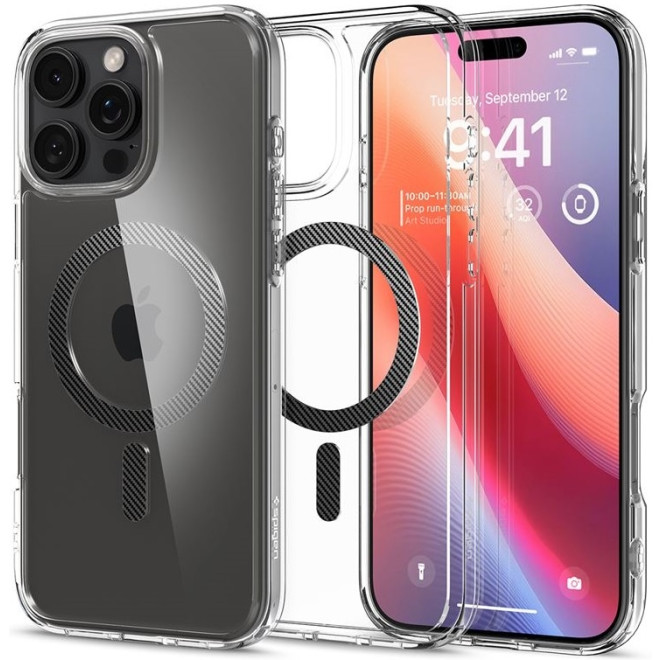Θήκη Apple iPhone 16 Pro Max - Spigen Ultra Hybrid MagFit με MagSafe - Carbon Fiber