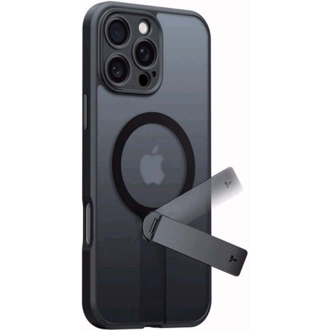 Θήκη Apple iPhone 16 Pro Max - Torras Pstand Spin Case Ημιδιάφανη Ανθεκτική με MagSafe & KickStand - Black