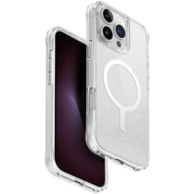 Θήκη Apple iPhone 16 Pro Max - Uniq LifePro Xtreme MagClick Ανθεκτική Σκληρή με MagSafe - Lucent / Clear Glitter