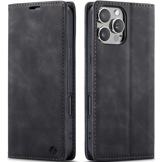 Θήκη Apple iPhone 16 Pro - Spacecase Wallet Πορτοφόλι - Black 
