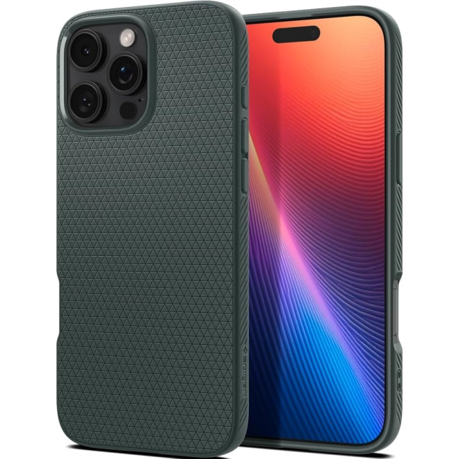 Θήκη Apple iPhone 16 Pro - Spigen Liquid Air Σιλικόνης - Abyss Green