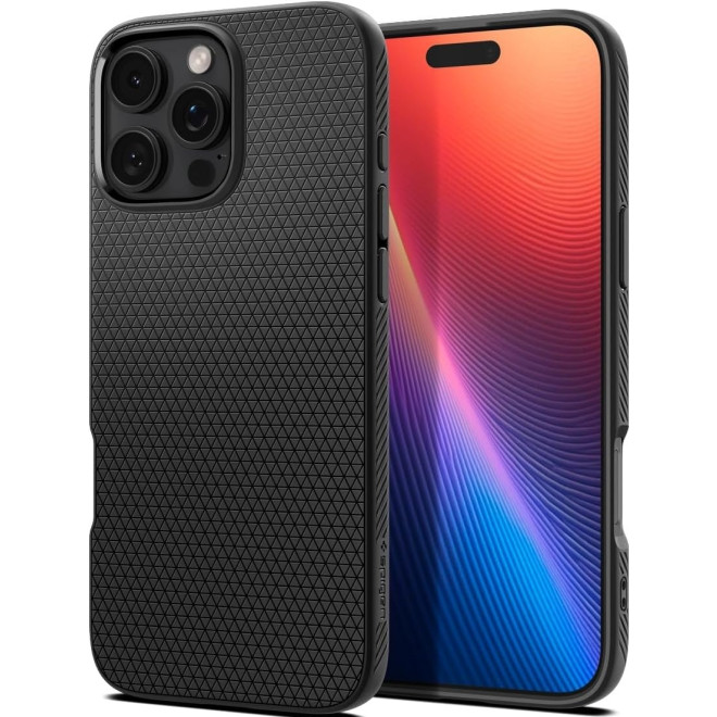 Θήκη Apple iPhone 16 Pro - Spigen Liquid Air Σιλικόνης - Matte Black