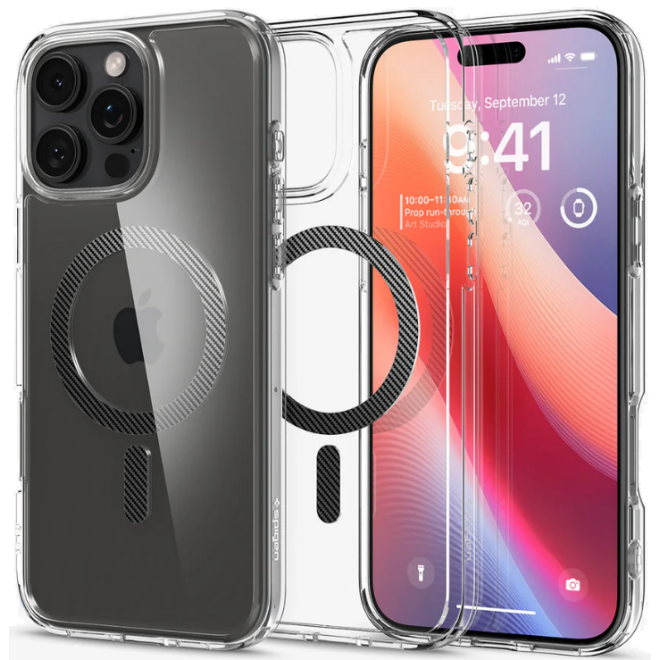 Θήκη Apple iPhone 16 Pro - Spigen Ultra Hybrid MagFit με MagSafe - Carbon Fiber