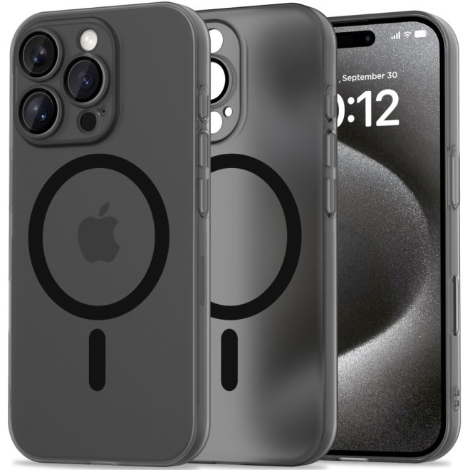 Θήκη Apple iPhone 16 Pro - Tech-Protect MagSlim Σκληρή Ημιδιάφανη με MagSafe & Πλαίσιο Κάμερας - Matte / Black
