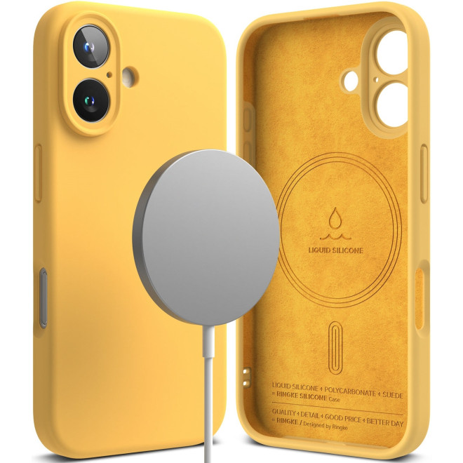 Θήκη Apple iPhone 16 - Ringke Silicone Magnetic Ανθεκτική Σιλικόνης με MagSafe - Yellow