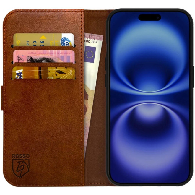 Θήκη Apple iPhone 16 - Rosso Element PU Πορτοφόλι - Brown