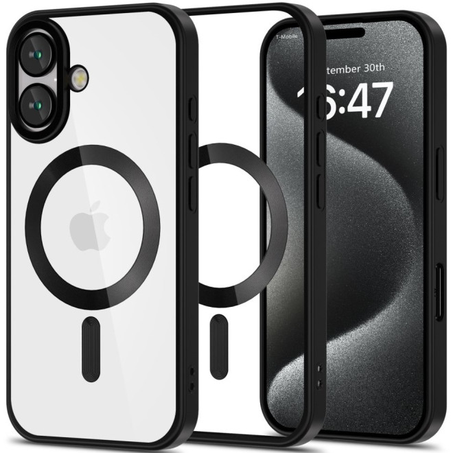 Θήκη Apple iPhone 16 - Tech-Protect MagFlex Διάφανη Σιλικόνης με MagSafe - Satin Black