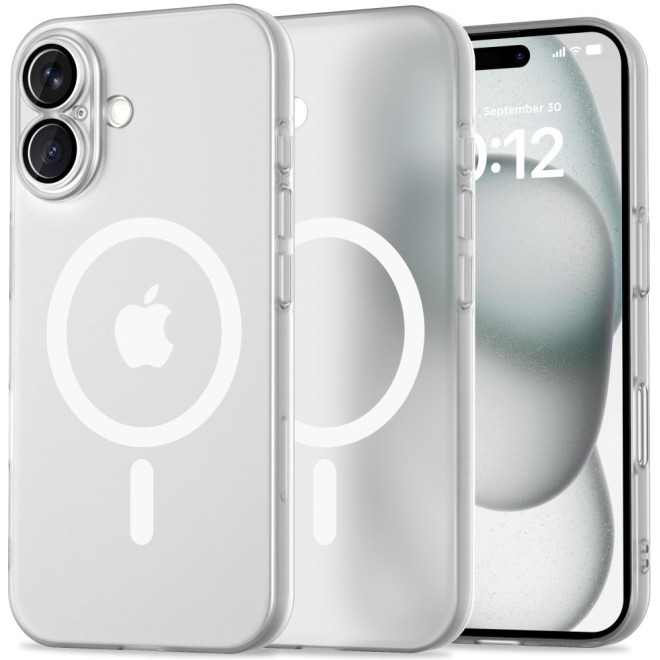 Θήκη Apple iPhone 16 - Tech-Protect MagSlim Σκληρή Ημιδιάφανη με MagSafe & Πλαίσιο Κάμερας - Matte / White