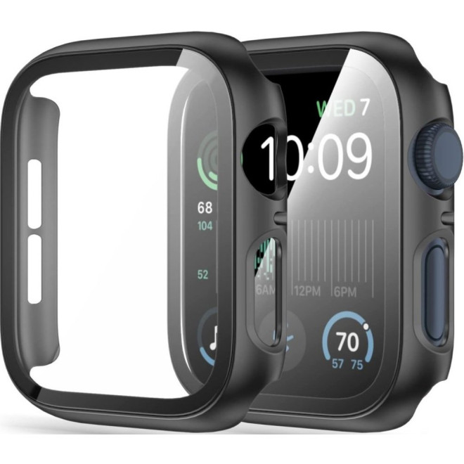 Θήκη Apple Watch SE / 6 / 5 / 4 (44mm) Rosso με Tempered Glass Black