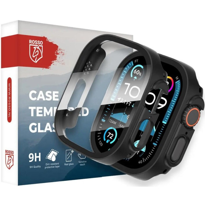 Θήκη Apple Watch Ultra 3 / Ultra 2 / Ultra 1 49mm Rosso με Tempered Glass Black