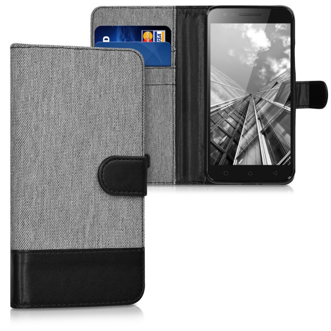 Θήκη - Πορτοφόλι Lenovo C2 - Grey/ Black
