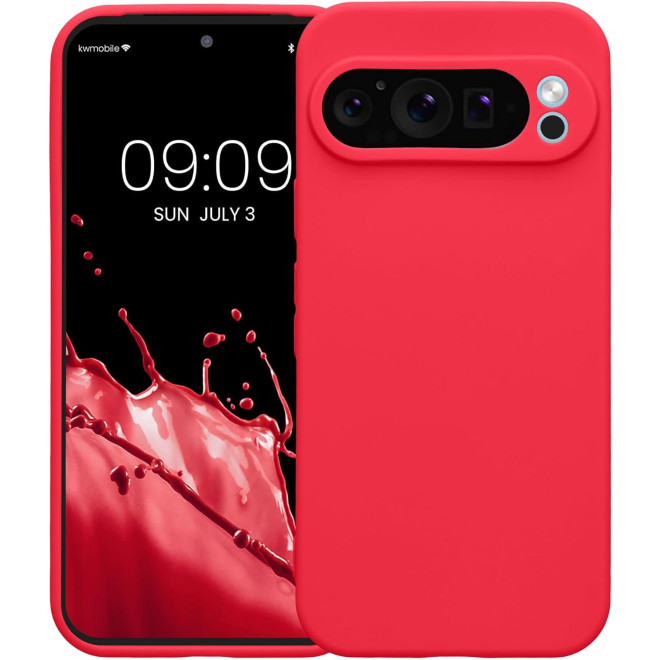 Θήκη Google Pixel 9 Pro KWmobile TPU Case with Camera Lens Protector Σιλικόνης με Πλαίσιο Κάμερας Neon Pink