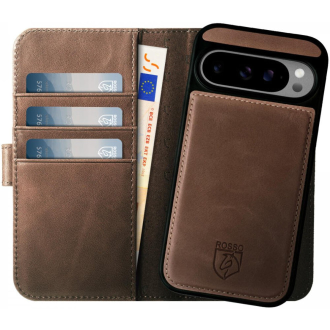 Θήκη Google Pixel 9 Pro XL Rosso Elite Δερμάτινο Πορτοφόλι με MagSafe Brown