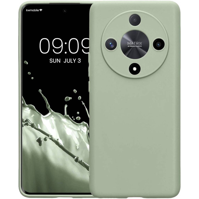 Θήκη Honor Magic6 Lite / X9b - KWmobile TPU Case with Camera Lens Protector Σιλικόνης με Πλαίσιο Κάμερας - Gray Green