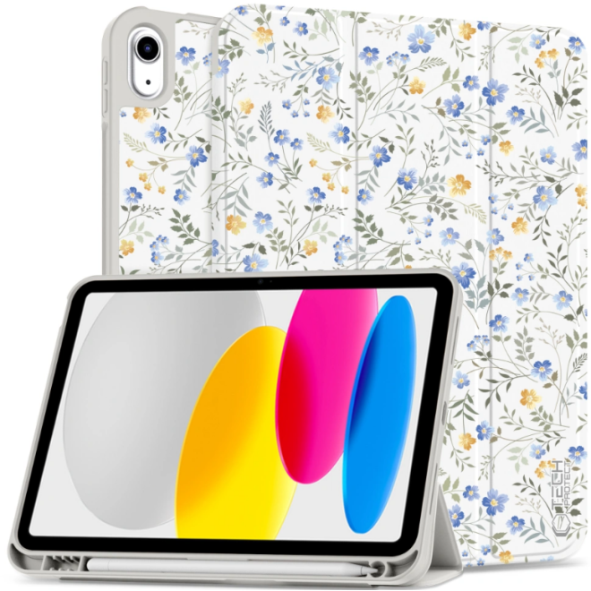Θήκη iPad (A16) 11th Gen. 2025 11" / 10th Gen. 2022 10.9" Tech-Protect SC Pen Smartcase Flip με Υποδοχή για Apple Pencil Spring Flowers