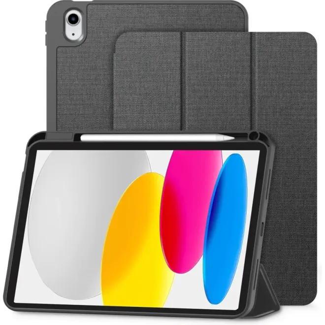 Θήκη iPad (A16) 11th Gen. 2025 11" / 10th Gen. 2022 10.9" Tech-Protect SC Pen Canvas Flip με Υποδοχή για Apple Pencil Charcoal Grey