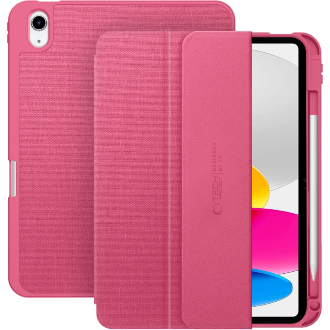 Θήκη iPad (A16) 11th Gen. 2025 11" / 10th Gen. 2022 10.9" Tech-Protect SC Pen Canvas Flip με Υποδοχή για Apple Pencil Magenta Bloom