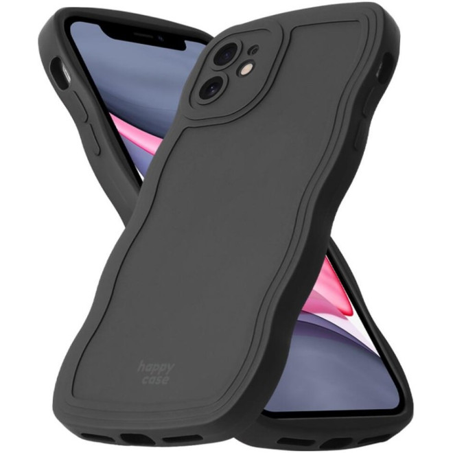 Θήκη iPhone 11 HappyCase Wavy Σιλικόνης Black